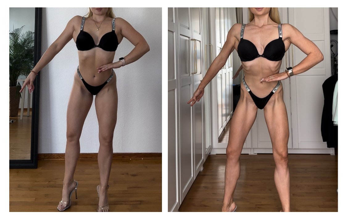 Vorher-Nachher: minus 15 kg Bühnenvorbereitung
