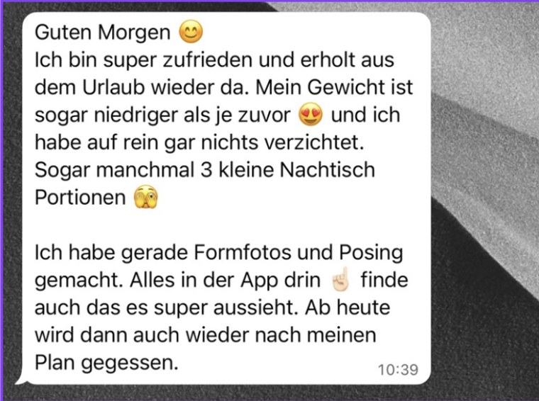 WhatsApp-Nachricht: Fortschritt trotz Eis und Genuss