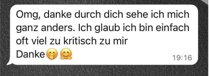 WhatsApp-Nachricht: durch dich sehe ich mich ganz anders