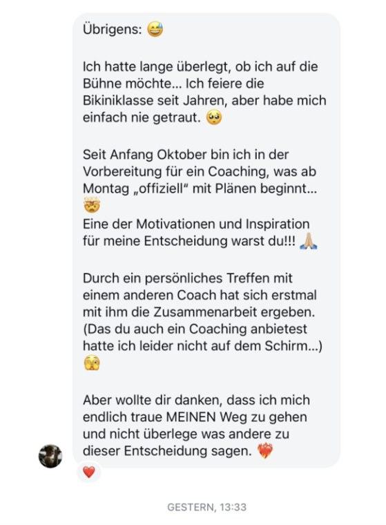 WhatsApp-Nachricht: Motivation für die Bühne